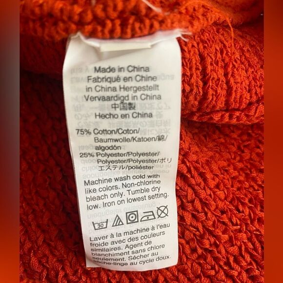 J.Crew Shirt Womens Small Orange Chunky Knit Cotton Pullover Sz Small NWT - Picture 7 of 8
